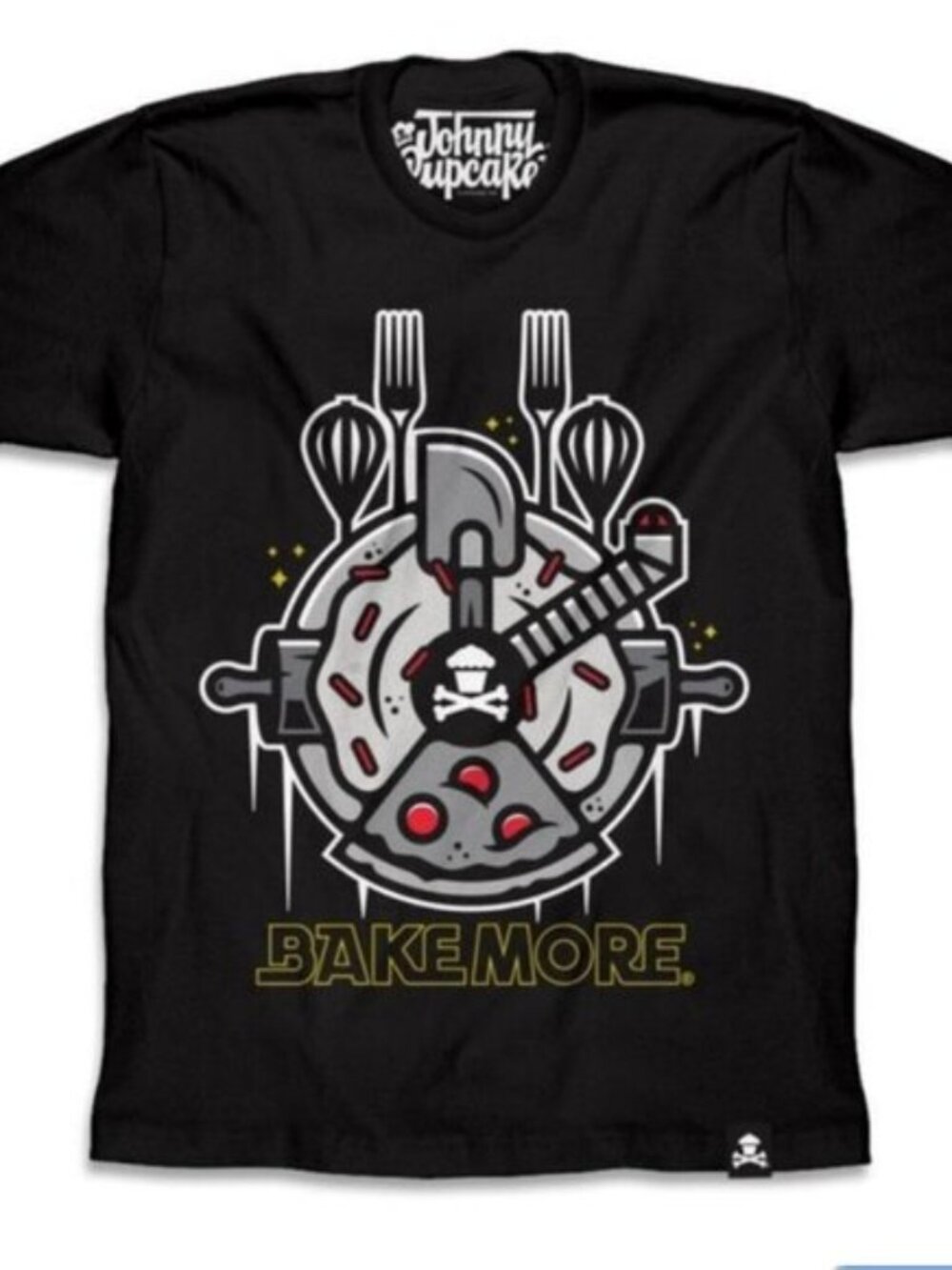 Johnny Cupcake Black The Millennial Snackin 100% Cotton T-Shirt Size Medium